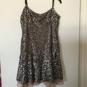 BCBG sequence Coffee color dress. party, vegas,